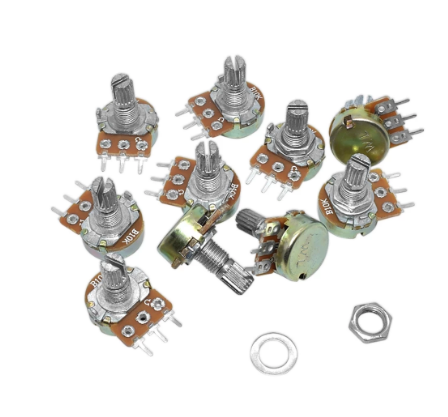 20pcs 50k Single Linear Knurled Shaft Control Volume Potentiometer Silver