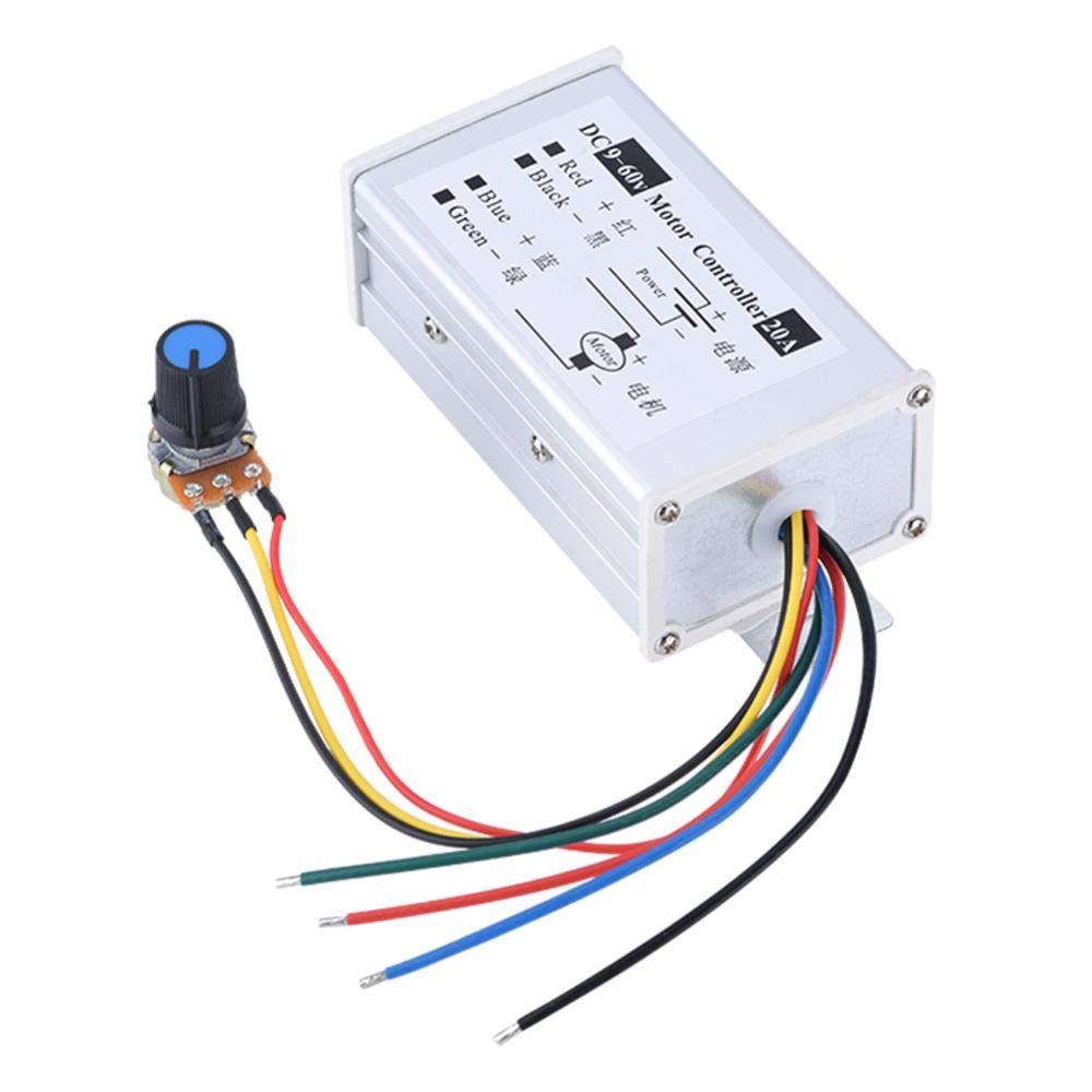 DC Motor Speed Controller 9 to 60V  20A Brush Motor Driver Speed Regulator 1200W 25KHz PWM