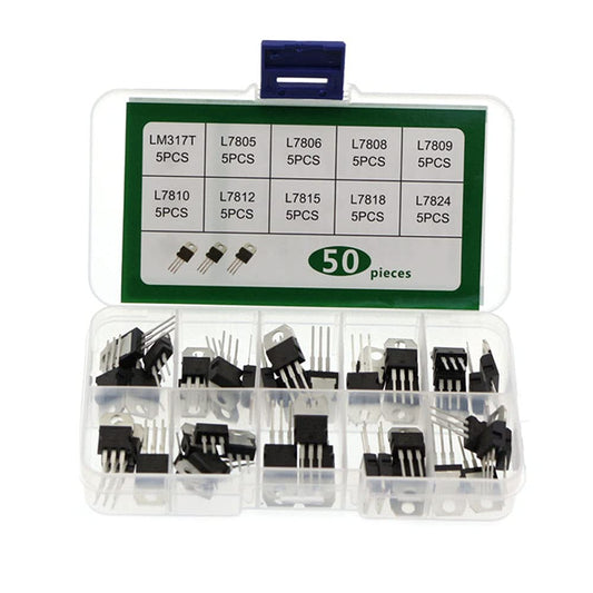50 PCS Three Terminal Fixed Voltage Regulators